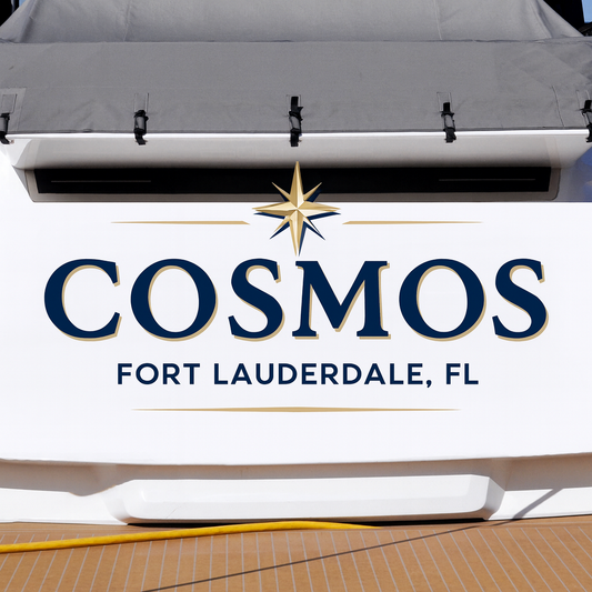 Custom Boat Stern Decal Sticker Sign | Boat Stern Name & Hailing City (Port) Sign