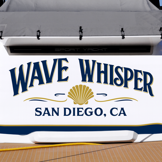 Custom Boat Stern Decal Sticker Sign | Boat Stern Name & Hailing City (Port) Sign