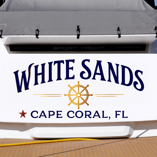 Custom Boat Stern Decal Sticker Sign | Boat Stern Name & Hailing City (Port) Sign