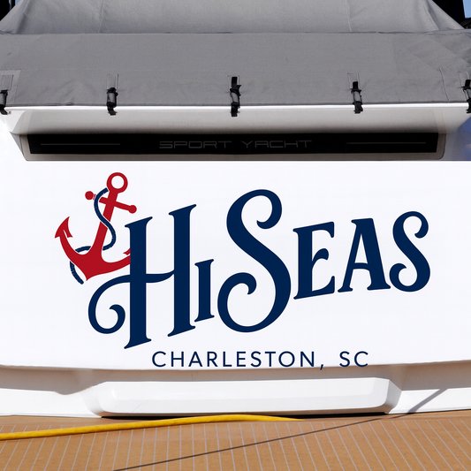 Custom Boat Stern Decal Sticker Sign | Boat Stern Name & Hailing City (Port) Sign
