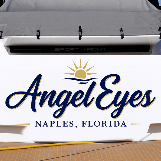 Custom Boat Stern Decal Sticker Sign | Boat Stern Name & Hailing City (Port) Sign