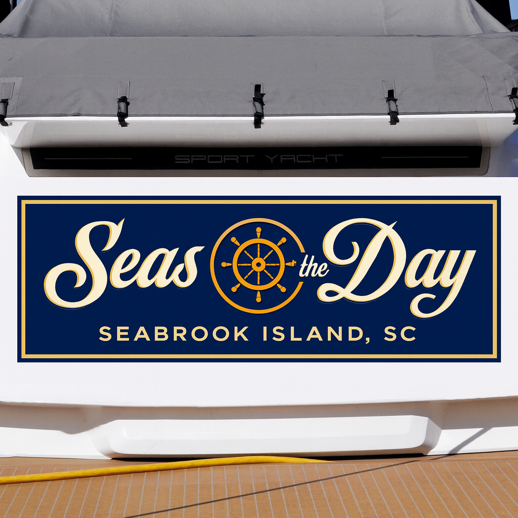 Custom Boat Stern Decal Sticker Sign | Boat Stern Name & Hailing City (Port) Sign