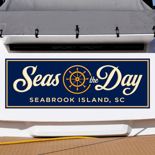 Custom Boat Stern Decal Sticker Sign | Boat Stern Name & Hailing City (Port) Sign