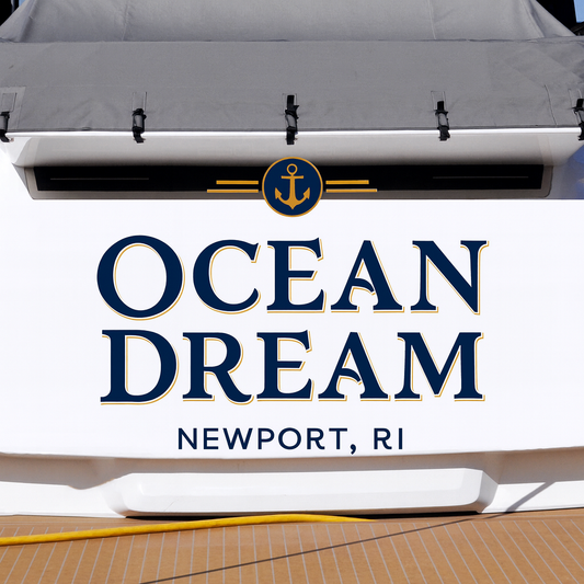 Custom Boat Stern Decal Sticker Sign | Boat Stern Name & Hailing City (Port) Sign