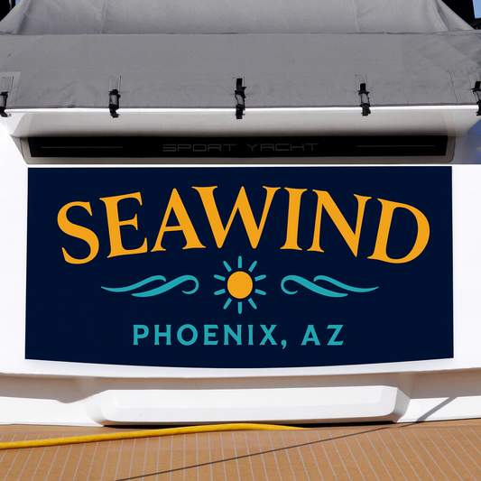 Custom Boat Stern Decal Sticker Sign | Boat Stern Name & Hailing City (Port) Sign