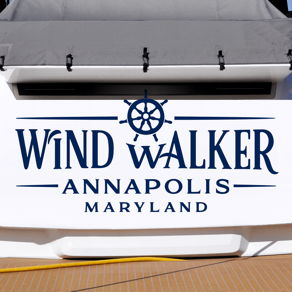 Custom Boat Stern Decal Sticker Sign | Boat Stern Name & Hailing City (Port) Sign