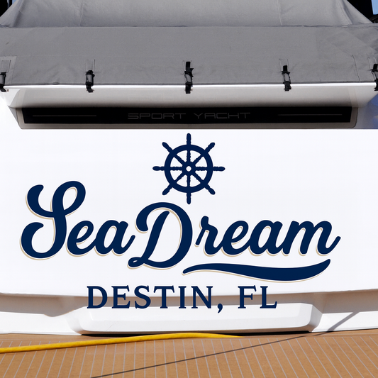 Custom Boat Stern Decal Sticker Sign | Boat Stern Name & Hailing City (Port) Sign