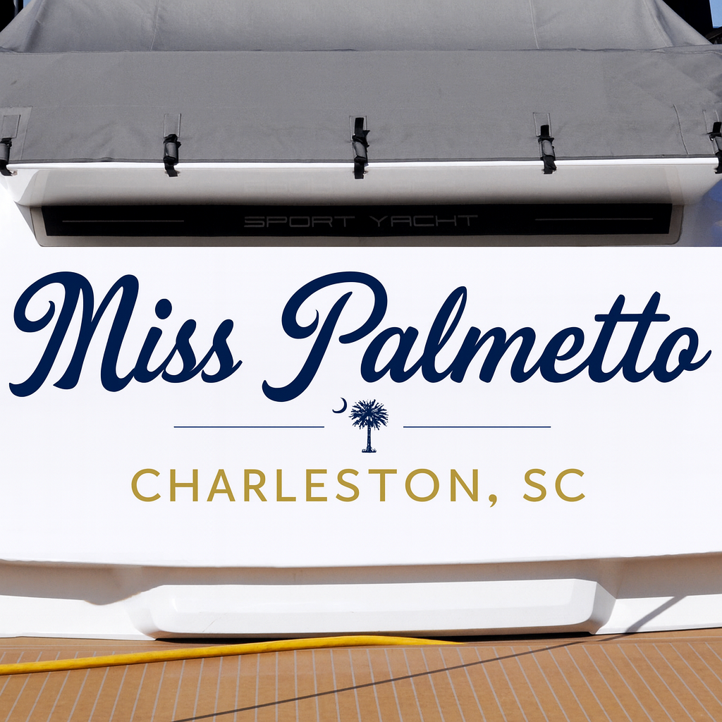 Custom Boat Stern Decal Sticker Sign | Boat Stern Name & Hailing City (Port) Sign