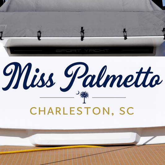 Custom Boat Stern Decal Sticker Sign | Boat Stern Name & Hailing City (Port) Sign