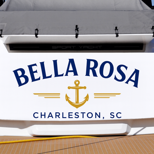 Custom Boat Stern Decal Sticker Sign | Boat Stern Name & Hailing City (Port) Sign