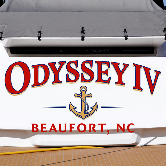 Custom Boat Stern Decal Sticker Sign | Boat Stern Name & Hailing City (Port) Sign