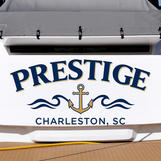Custom Boat Stern Decal Sticker Sign | Boat Stern Name & Hailing City (Port) Sign
