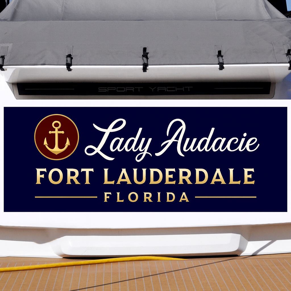 Custom Boat Stern Decal Sticker Sign | Boat Stern Name & Hailing City (Port) Sign