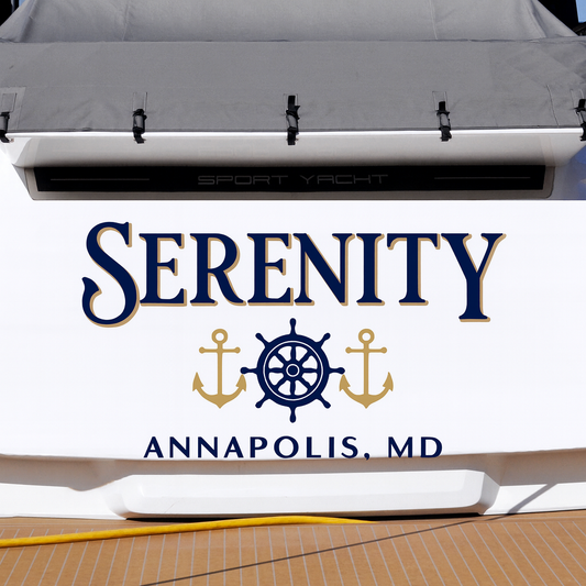 Custom Boat Stern Decal Sticker Sign | Boat Stern Name & Hailing City (Port) Sign