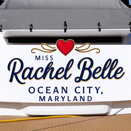 Custom Boat Stern Decal Sticker Sign | Boat Stern Name & Hailing City (Port) Sign