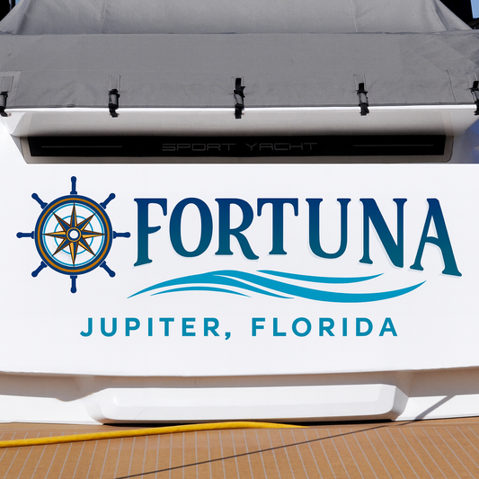 Custom Boat Stern Decal Sticker Sign | Boat Stern Name & Hailing City (Port) Sign