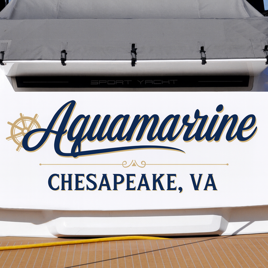 Custom Boat Stern Decal Sticker Sign | Boat Stern Name & Hailing City (Port) Sign
