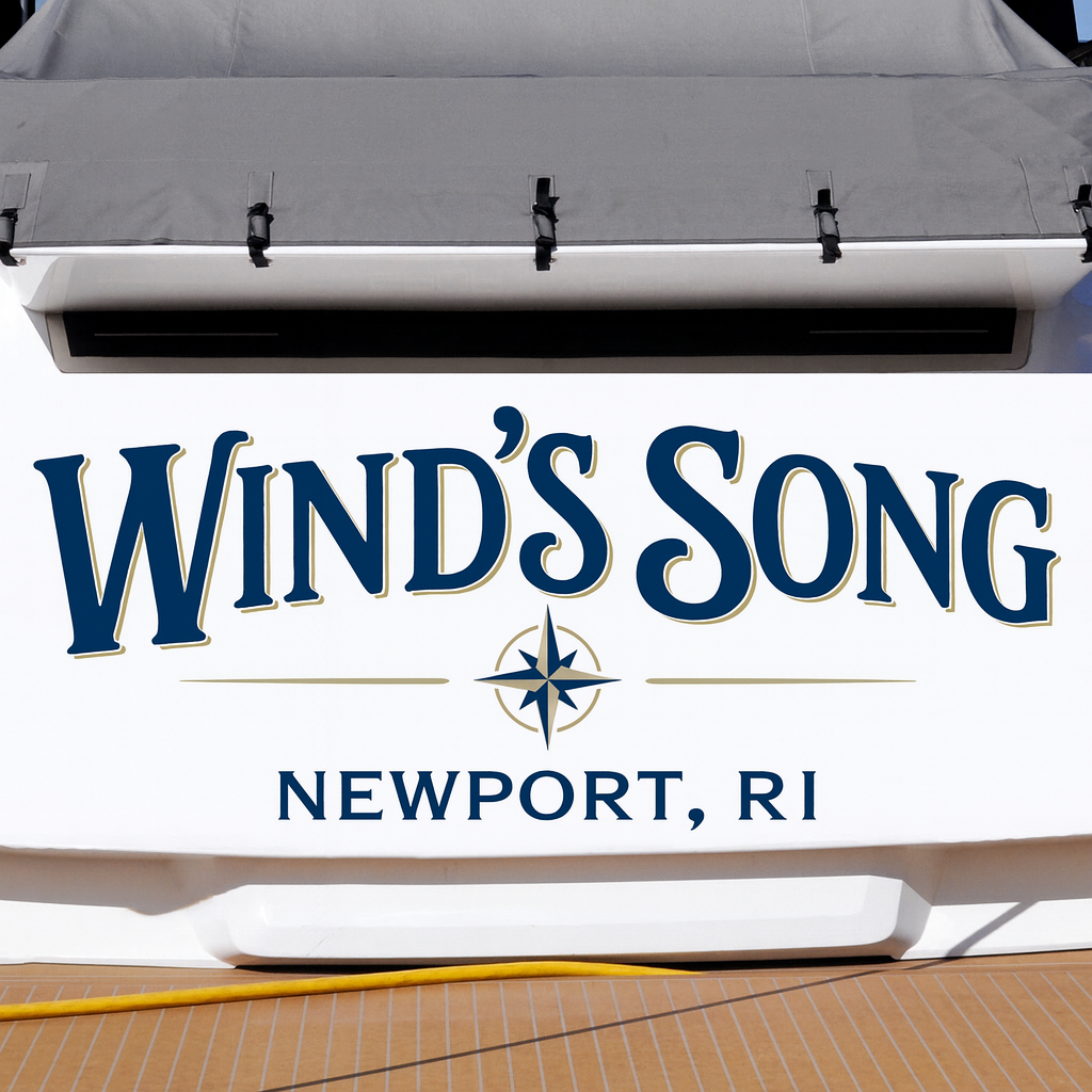 Custom Boat Stern Decal Sticker Sign | Boat Stern Name & Hailing City (Port) Sign