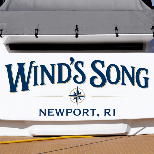 Custom Boat Stern Decal Sticker Sign | Boat Stern Name & Hailing City (Port) Sign