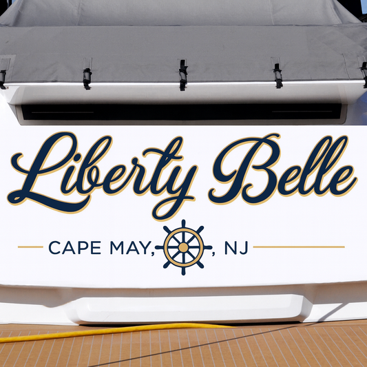Custom Boat Stern Decal Sticker Sign | Boat Stern Name & Hailing City (Port) Sign