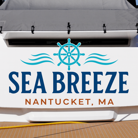 Custom Boat Stern Decal Sticker Sign | Boat Stern Name & Hailing City (Port) Sign