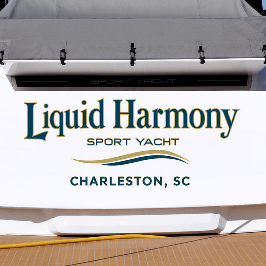 Custom Boat Stern Decal Sticker Sign | Boat Stern Name & Hailing City (Port) Sign