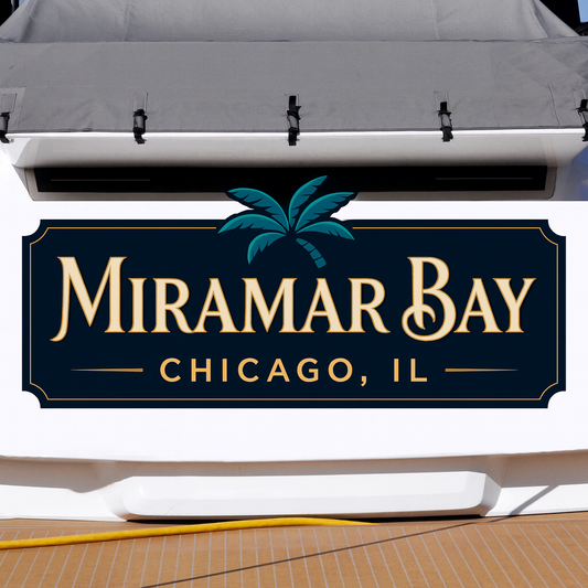 Custom Boat Stern Decal Sticker Sign | Boat Stern Name & Hailing City (Port) Sign