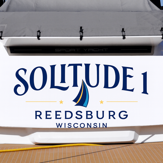Custom Boat Stern Decal Sticker Sign | Boat Stern Name & Hailing City (Port) Sign