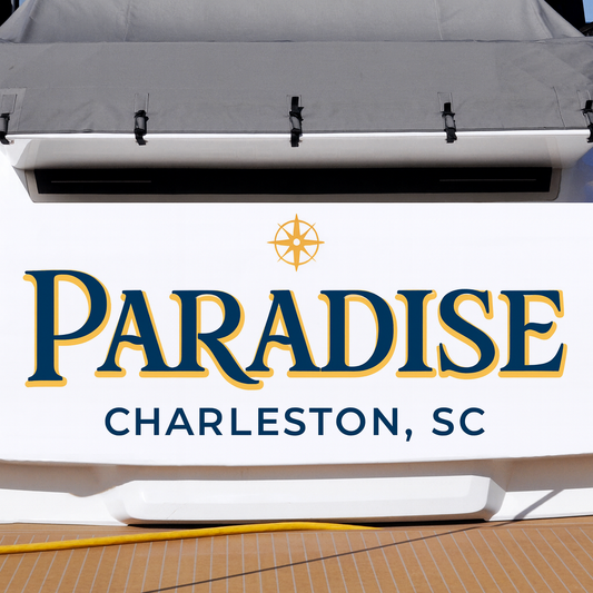 Custom Boat Stern Decal Sticker Sign | Boat Stern Name & Hailing City (Port) Sign
