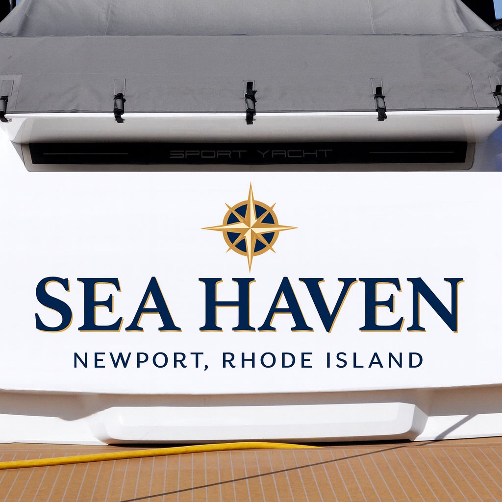 Custom Boat Stern Decal Sticker Sign | Boat Stern Name & Hailing City (Port) Sign