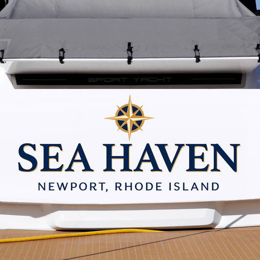 Custom Boat Stern Decal Sticker Sign | Boat Stern Name & Hailing City (Port) Sign