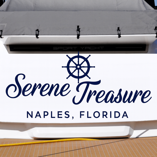 Custom Boat Stern Decal Sticker Sign | Boat Stern Name & Hailing City (Port) Sign