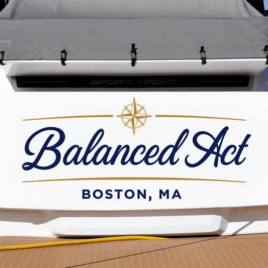 Custom Boat Stern Decal Sticker Sign | Boat Stern Name & Hailing City (Port) Sign