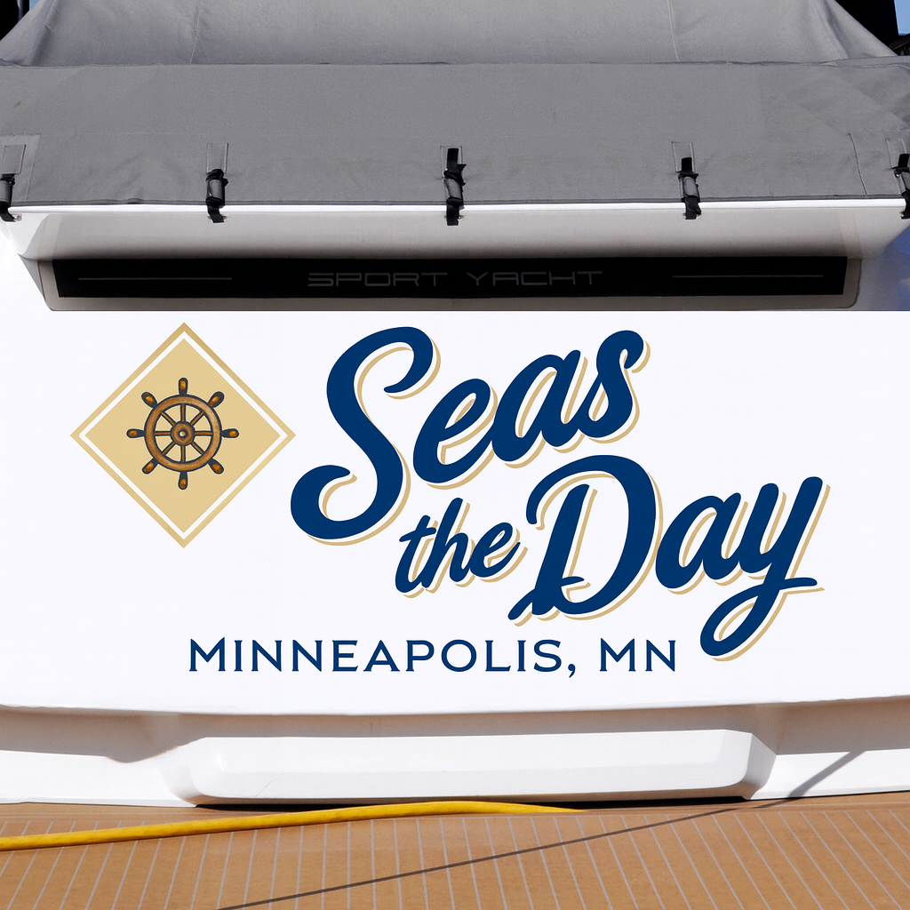 Custom Boat Stern Decal Sticker Sign | Boat Stern Name & Hailing City (Port) Sign