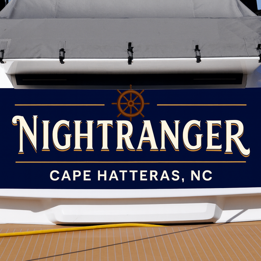 Custom Boat Stern Decal Sticker Sign | Boat Stern Name & Hailing City (Port) Sign