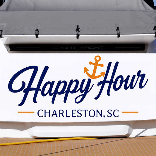 Custom Boat Stern Decal Sticker Sign | Boat Stern Name & Hailing City (Port) Sign