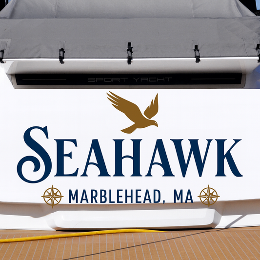 Custom Boat Stern Decal Sticker Sign | Boat Stern Name & Hailing City (Port) Sign