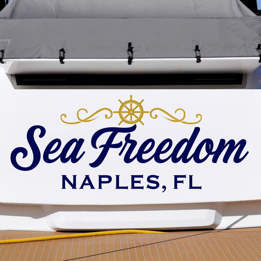 Custom Boat Stern Decal Sticker Sign | Boat Stern Name & Hailing City (Port) Sign