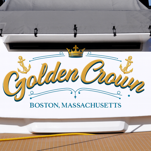 Custom Boat Stern Decal Sticker Sign | Boat Stern Name & Hailing City (Port) Sign