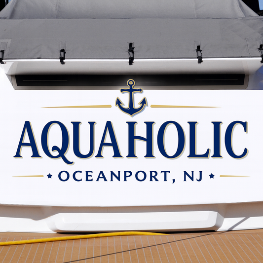 Custom Boat Stern Decal Sticker Sign | Boat Stern Name & Hailing City (Port) Sign