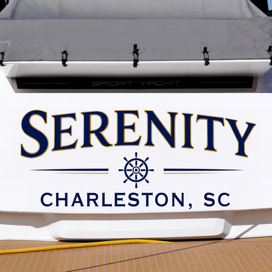 Custom Boat Stern Decal Sticker Sign | Boat Stern Name & Hailing City (Port) Sign