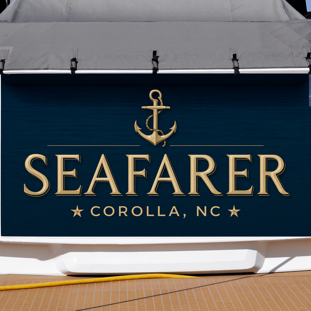 Custom Boat Stern Decal Sticker Sign | Boat Stern Name & Hailing City (Port) Sign