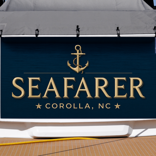 Custom Boat Stern Decal Sticker Sign | Boat Stern Name & Hailing City (Port) Sign