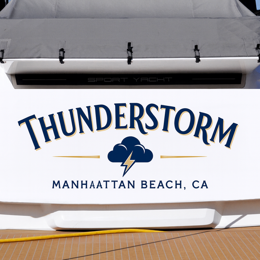 Custom Boat Stern Decal Sticker Sign | Boat Stern Name & Hailing City (Port) Sign