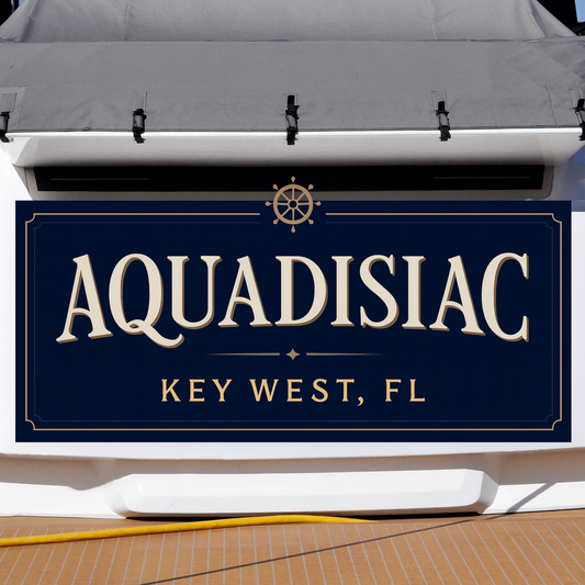 Custom Boat Stern Decal Sticker Sign | Boat Stern Name & Hailing City (Port) Sign