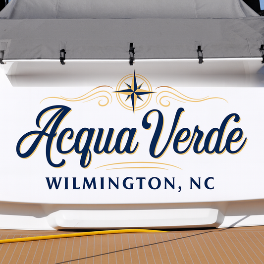 Custom Boat Stern Decal Sticker Sign | Boat Stern Name & Hailing City (Port) Sign