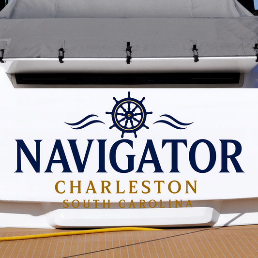 Custom Boat Stern Decal Sticker Sign | Boat Stern Name & Hailing City (Port) Sign