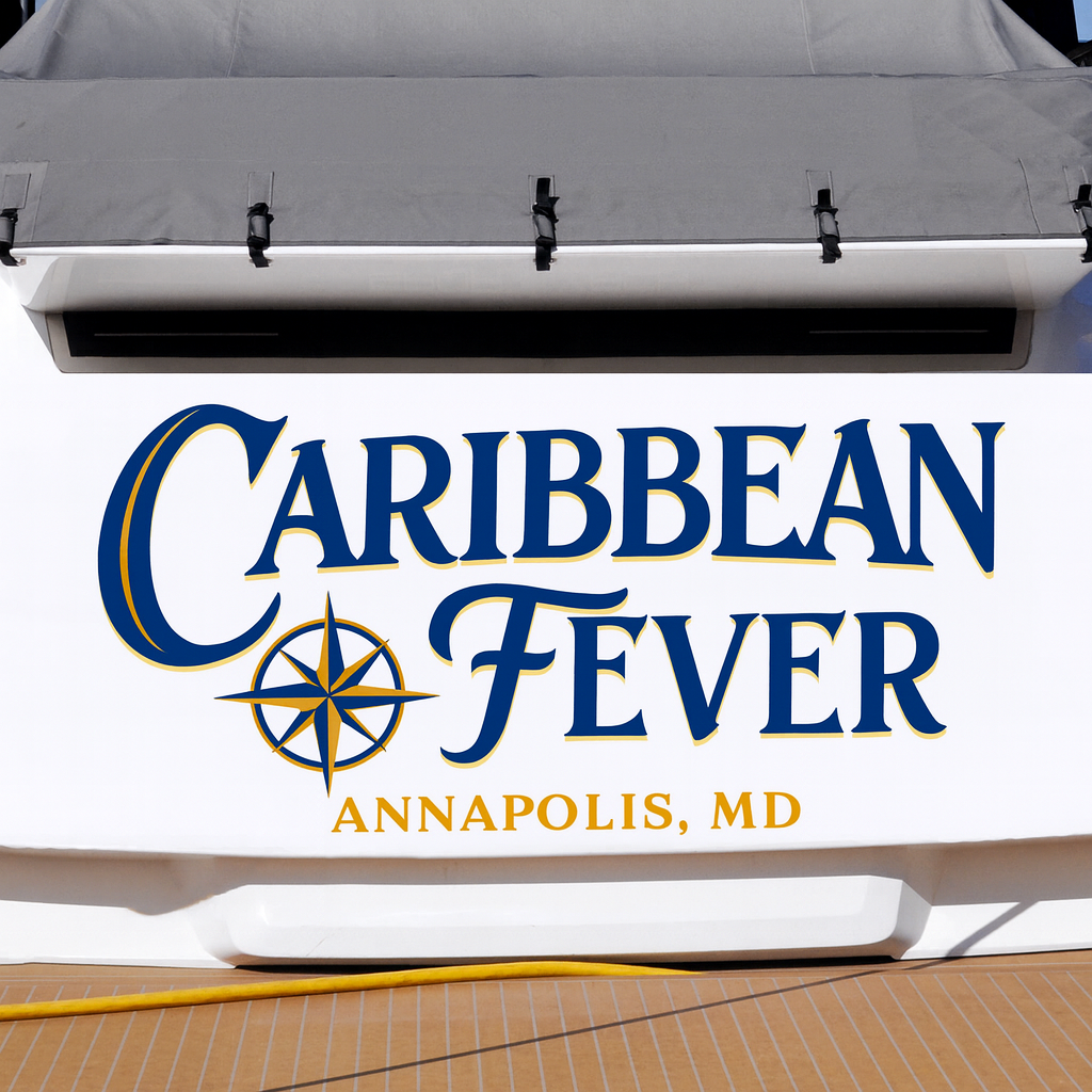 Custom Boat Stern Decal Sticker Sign | Boat Stern Name & Hailing City (Port) Sign