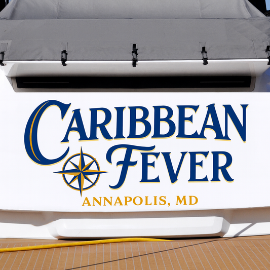 Custom Boat Stern Decal Sticker Sign | Boat Stern Name & Hailing City (Port) Sign