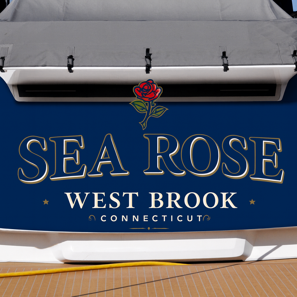 Custom Boat Stern Decal Sticker Sign | Boat Stern Name & Hailing City (Port) Sign